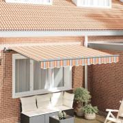 vidaXL Utfällbar markis Flerfärgad rand 250 x 200 cm