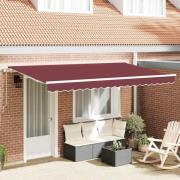 vidaXL Utfällbar markis Vinröd 350 x 200 cm Polyester och aluminium