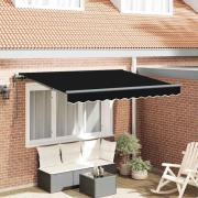 vidaXL Utfällbar markis Svart 350 x 200 cm Polyester och aluminium