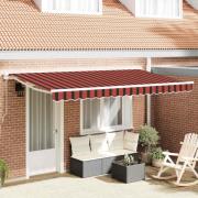 vidaXL Utfällbar markis Flerfärgad rand 400x200 cm tyg