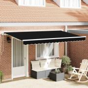 vidaXL Utfällbar markis Svart 400 x 200 cm Polyester och aluminium