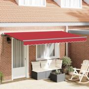 vidaXL Utfällbar markis Röd 400 x 200 cm Polyester och aluminium