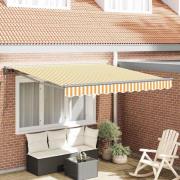 vidaXL Utfällbar markis Gul och Vit 300x250 cm tyg