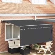 vidaXL Utfällbar markis Grå och antracit 300 x 250 cm