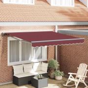 vidaXL Utfällbar markis Burgunder Röd 300x250 cm tyg