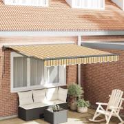 vidaXL Utfällbar markis Flerfärgad rand 300x250 cm tyg