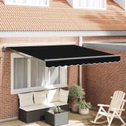 vidaXL Utfällbar markis Svart 300x250 cm tyg