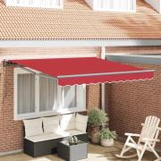 vidaXL Utfällbar markis Röd 300x250 cm tyg