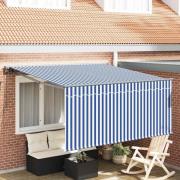 vidaXL Utfällbar markis Blå och antracit 350 x 250 cm