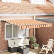 vidaXL Utfällbar markis Gul och Orange 350x250 cm tyg