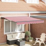 vidaXL Utfällbar markis Röd och vit rand 350x250 cm tyg