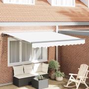 vidaXL Utfällbar markis Vit 350x250 cm tyg