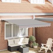 vidaXL Utfällbar markis Ljusgrå 350x250 cm tyg