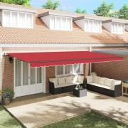 vidaXL Utfällbar markis Röd 600 × 350 cm tyg