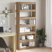 vidaXL Bokhylla med hylla artisan ek 80 x 30 x 198 cm Konstruerat trä