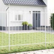 vidaXL Trädgårdsstängsel Vit 8.5 x 1.5 m Pulverlackerad stål