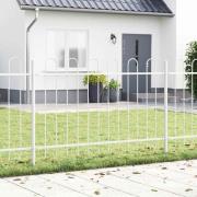 vidaXL Trädgårdsstängsel Vit 15.3 x 0.8 m Pulverlackerad stål