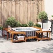 vidaXL Bubbelbad Omgivning Brun 230 x 230 cm massivt akacia