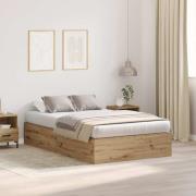 vidaXL Förvaringssängram Artisan Ek 120 x 190 cm Konstruerat trä