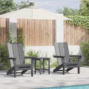 vidaXL Trädgårdsloungemöbler 2 pcs Ljusgrå 74.5 x 80.5 x 90cm Plast