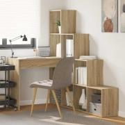 vidaXL Hörnskrivbord med hylla Sonoma ek 101,5 x 149,5 x 149,5 cm