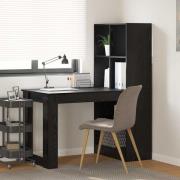 vidaXL Skrivbord med hylla Svart ek 122 x 67 x 145 cm Konstruerat trä