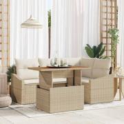 vidaXL Trädgårdsmöbelset Beige och gräddfärgad 100 x 55 x 73 cm