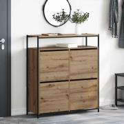 vidaXL Skoförvaringsskåp artisan ek 100 x 34 x 112 cm Konstruerat trä