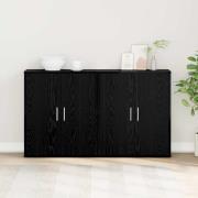 vidaXL Skåp 2 pcs Svart ek 60 x 31 x 70 cm Konstruerat trä