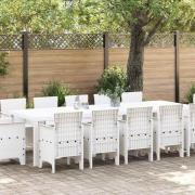 vidaXL Trädgårdsmöbelset 13 pcs Vit Poly rattan