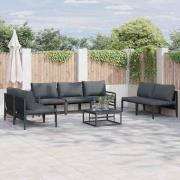 vidaXL Trädgårdsoffset 7 pcs Antracit Stål