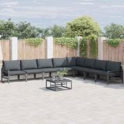 vidaXL Trädgårdsoffset 9 pcs Antracit Stål