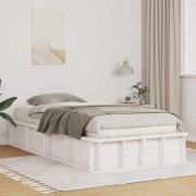 vidaXL Sängram Vit 100 x 200 cm Massiv furu