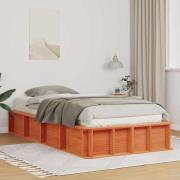 vidaXL Sängram Vaxbrun 90 x 190 cm Massiv furu