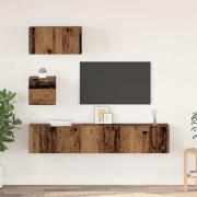 vidaXL Vägg TV Skåp Väggmonterad 4 pcs Gammalt trä 80 x 30 x 30.5 cm