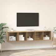 vidaXL TV-bänkset Väggmonterad 2 pcs Artisan Ek Konstruerat trä