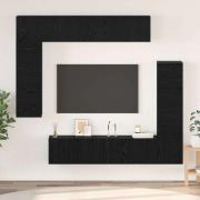 vidaXL TV-bänkset 8 pcs Svart ek 80 x 30 x 30 cm Konstruerat trä