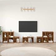 vidaXL TV-bänkset 8 pcs Gammalt trä 37 x 35 x 72 cm Konstruerat trä