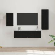 vidaXL TV-bänkset 4 pcs Svart ek 30.5 x 30 x 90 cm Konstruerat trä