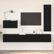 vidaXL TV-bänkset 4 pcs Svart ek 200 x 30 x 30 cm Konstruerat trä