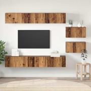 vidaXL TV-bänkset 8 pcs Gammalt trä 60 x 30 x 30 cm Konstruerat trä