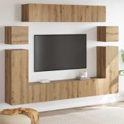 vidaXL TV-skåp 8 pcs Brun 30.5 x 30 x 90 cm Konstruerat trä