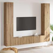 vidaXL TV-skåp 6 pcs Brun 221 x 30 x 180 cm Konstruerat trä