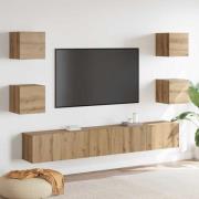 vidaXL TV-skåp 6 pcs Brun 200 x 30 x 30 cm Konstruerat trä