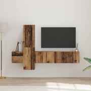 vidaXL TV-bänkset 5 pcs Gammalt trä 181 x 30 x 120 cm Konstruerat trä