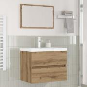 vidaXL Badrumsmöbelset Väggmonterad 3 pcs Svart ek 60 x 38.5 x 45 cm