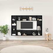 vidaXL TV-skåp 4 pcs Svart 37 x 37 x 142.5 cm Konstruerat trä
