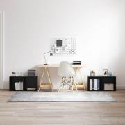 vidaXL TV-bänkset 2 pcs Svart ek 72 x 35 x 36.5 cm Konstruerat trä