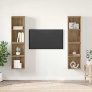 vidaXL Vägg TV Skåp 4 pcs Hantverks-ek 37 x 37 x 72 cm Konstruerat trä