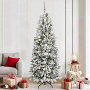 vidaXL Konstgjord julgran with Decorative String Lights Vit 210 cm PVC